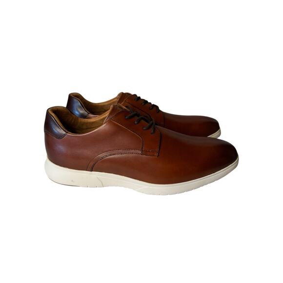 Florsheim NEW Dash Plain Toe Oxford Cognac 9.5M Comfortech Shoes Brown Lace - Picture 2 of 8